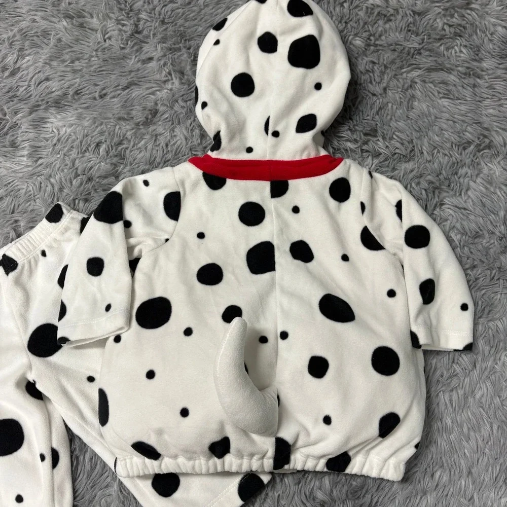 Carters Dalmatian Dog Costume Hooded Baby Infant 6-9 Months Soft Warm